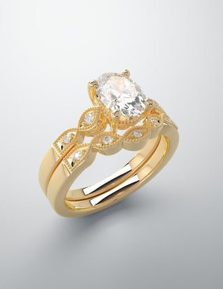 Bridal set, yellow gold & diamonds