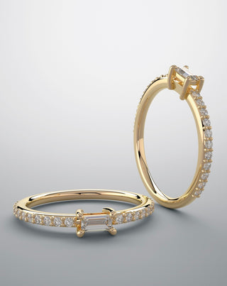 Diamond ring yellow gold fashion and diamond, engagement ring
