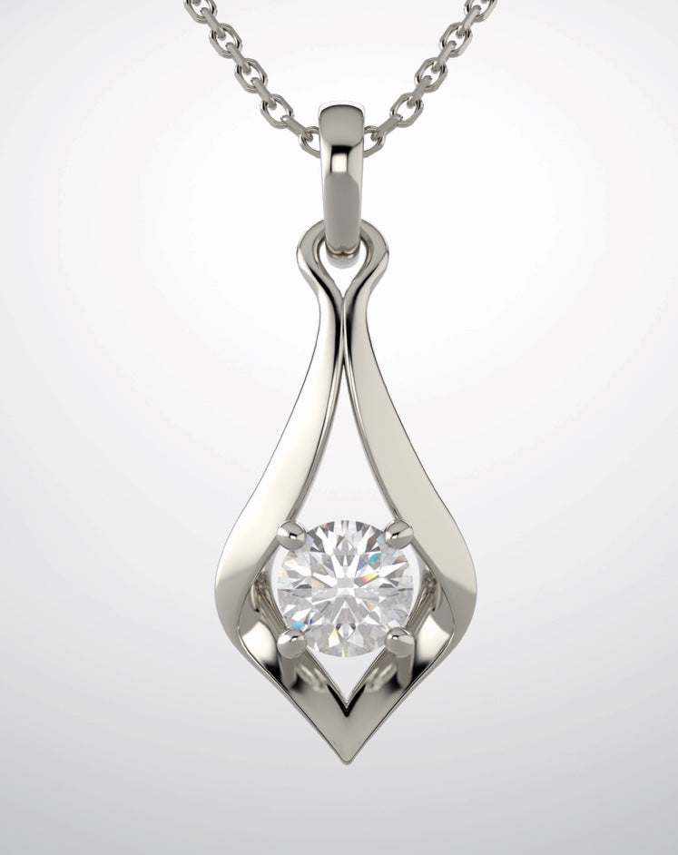 A pendant, white gold & moissanite.