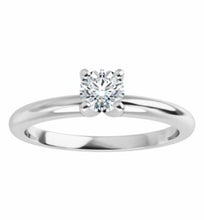 Load image into Gallery viewer, Continuum silver solitaire with 4mm moissanite.