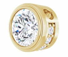 Load image into Gallery viewer, Diamond pendant rose gold bezel set