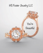 Load image into Gallery viewer, Rose gold ring with natural diamonds.