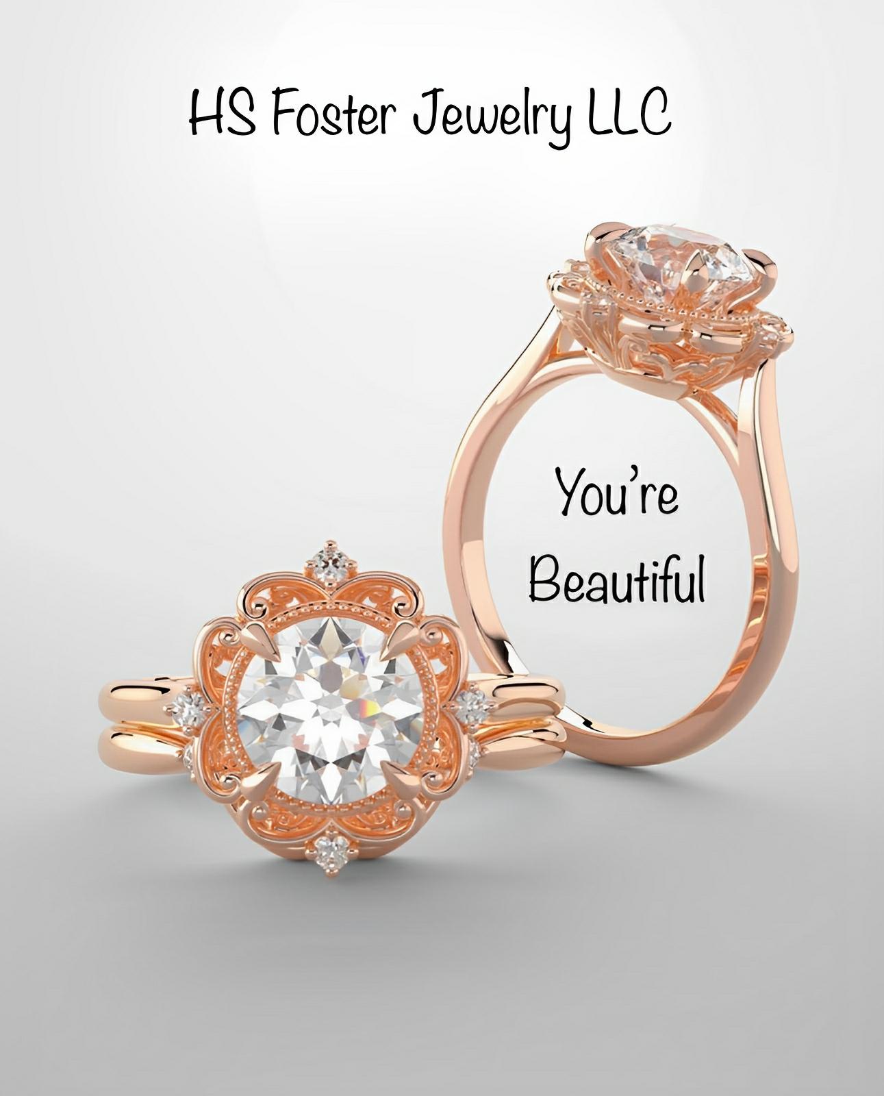 Rose gold ring with natural diamonds