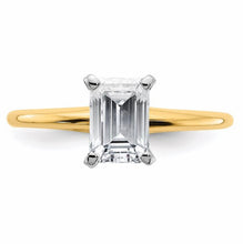 Load image into Gallery viewer, Moissanite in yellow gold Emerald cut. NICE!