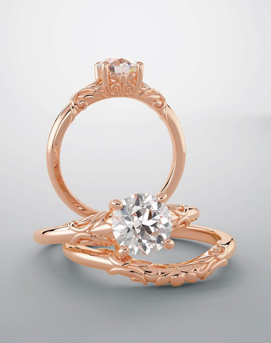 Bridal set rose gold and diamond