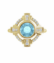 Load image into Gallery viewer, Color gem ring rose gold, blue topaz &amp; diamonds