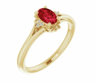 Color gem ring imitation ruby 6 grown diamond