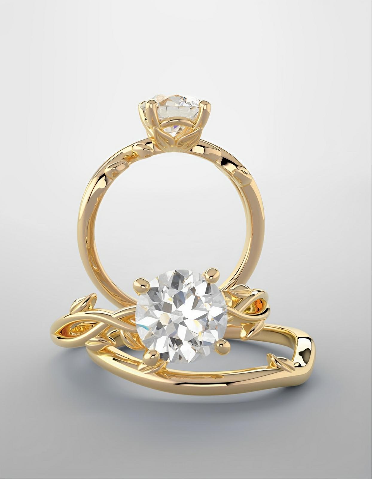Yellow gold ring with 3/8ct diamond