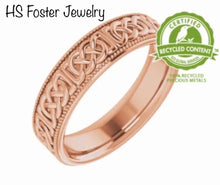 Load image into Gallery viewer, Yellow gold Celtic inspired band.