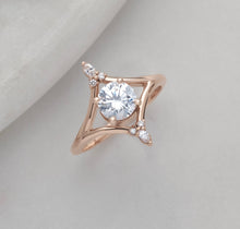 Load image into Gallery viewer, Rose gold ring featuring Lab grown diamonds.