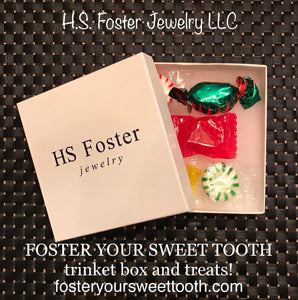 Fun FOSTER YOUR SWEET TOOTH Trinket and treat cotton box.