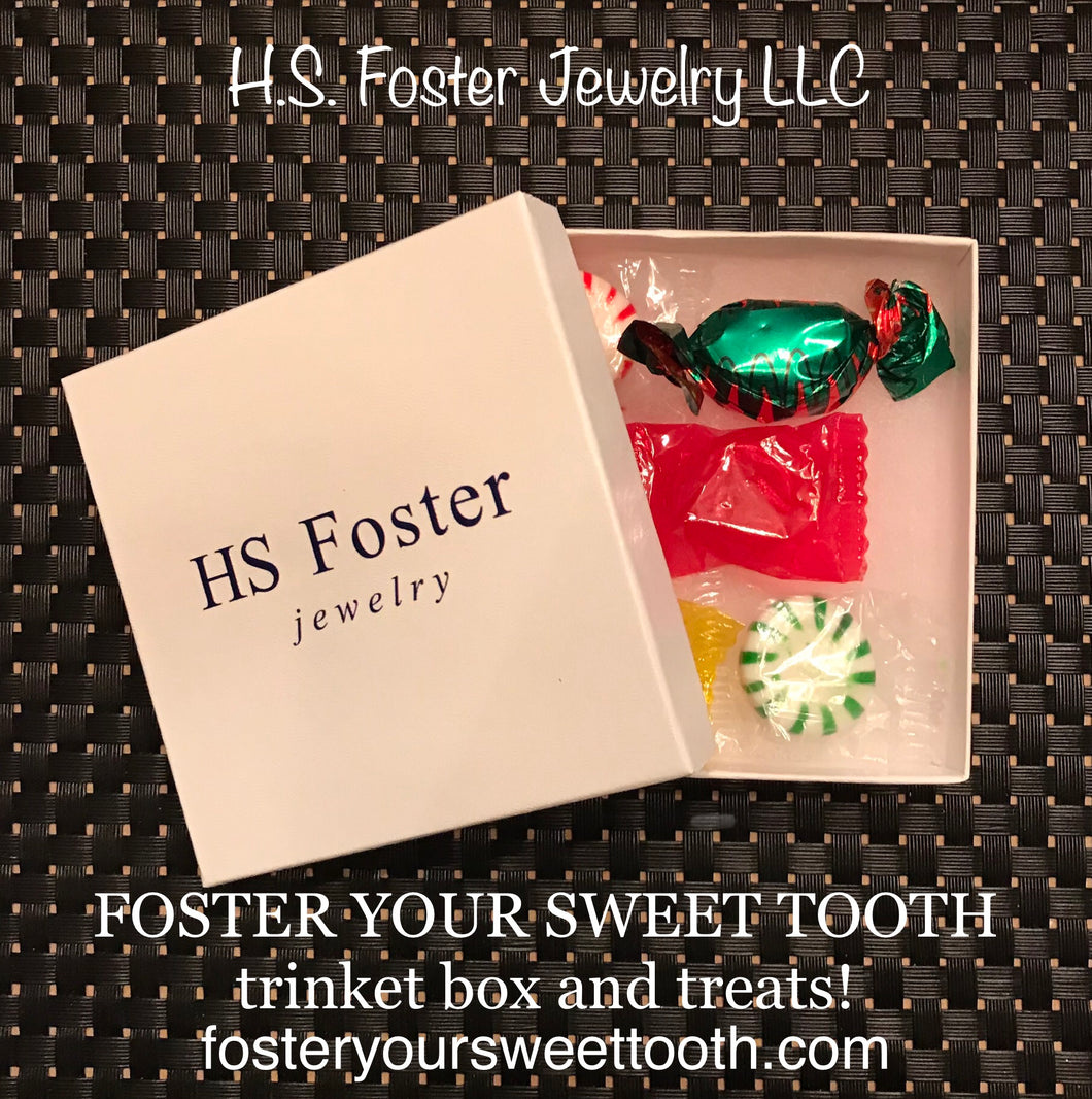 Fun FOSTER YOUR SWEET TOOTH Trinket and treat cotton box.
