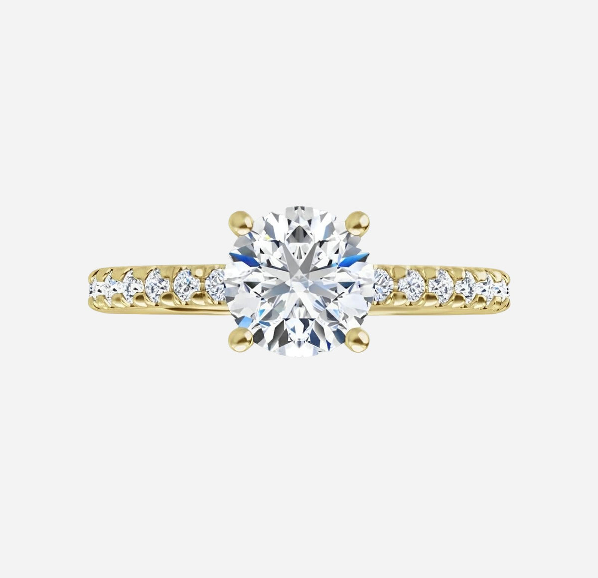 Color gem ring with 6mm purple amethyst & 19 diamonds