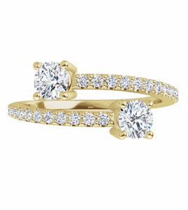 Diamond ring, rose gold and lab grown diamonds, fashion