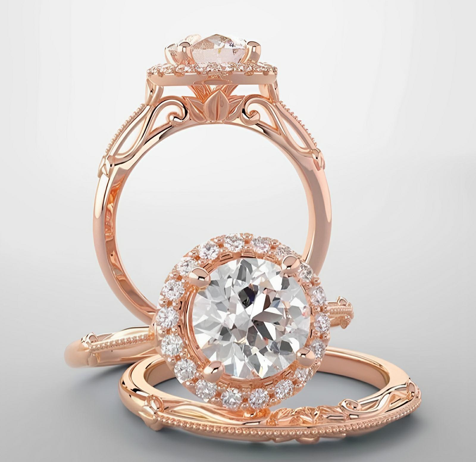 14kt rose gold with 1 5/8ctw lab grown diamonds