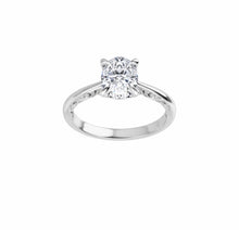 Load image into Gallery viewer, Bridal set, engagement ring, rose gold and oval diamond