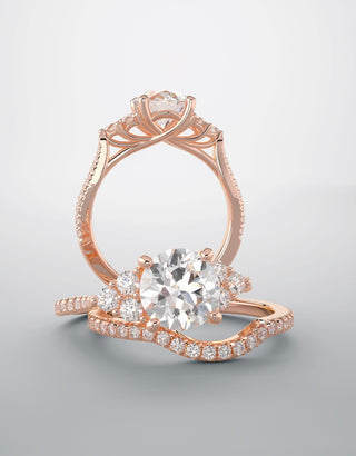 Bridal set, 18kt rose gold and diamonds