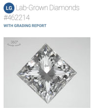 Load image into Gallery viewer, Princess cut platinum diamond ring