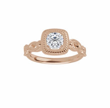Load image into Gallery viewer, Diamond ring, yellow gold and moissanite fashion engagement ring