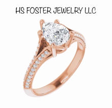 Load image into Gallery viewer, White gold natural diamond engagement ring.