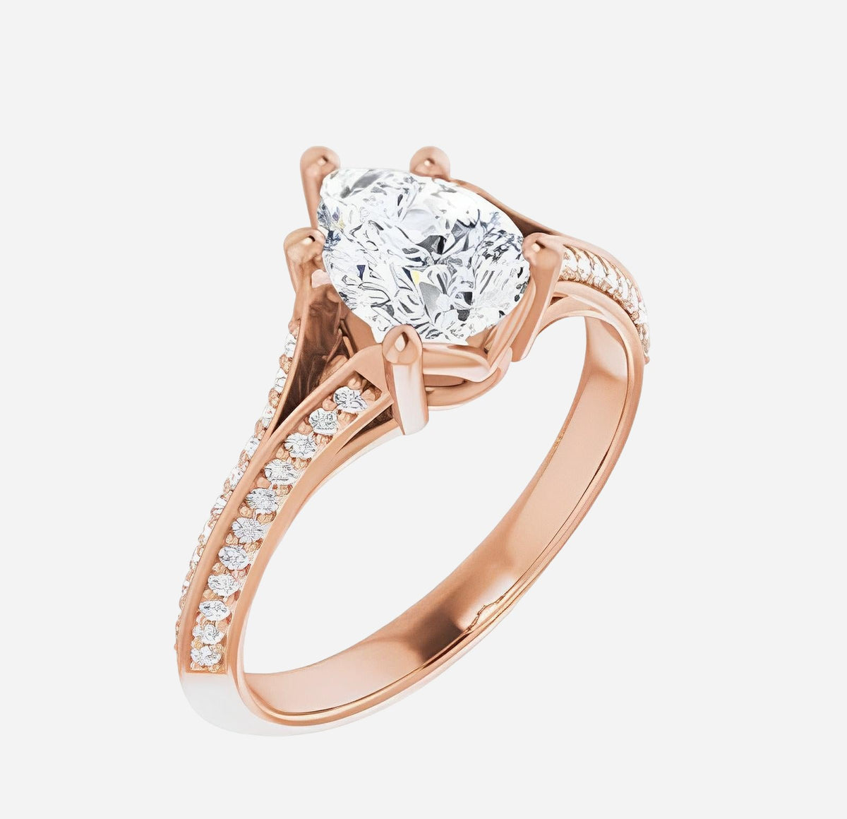 White gold natural diamond engagement ring.