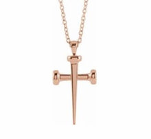 Load image into Gallery viewer, Cross necklace 14kt yellow gold