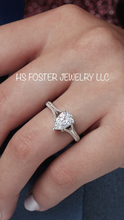 Load image into Gallery viewer, White gold natural diamond engagement ring.