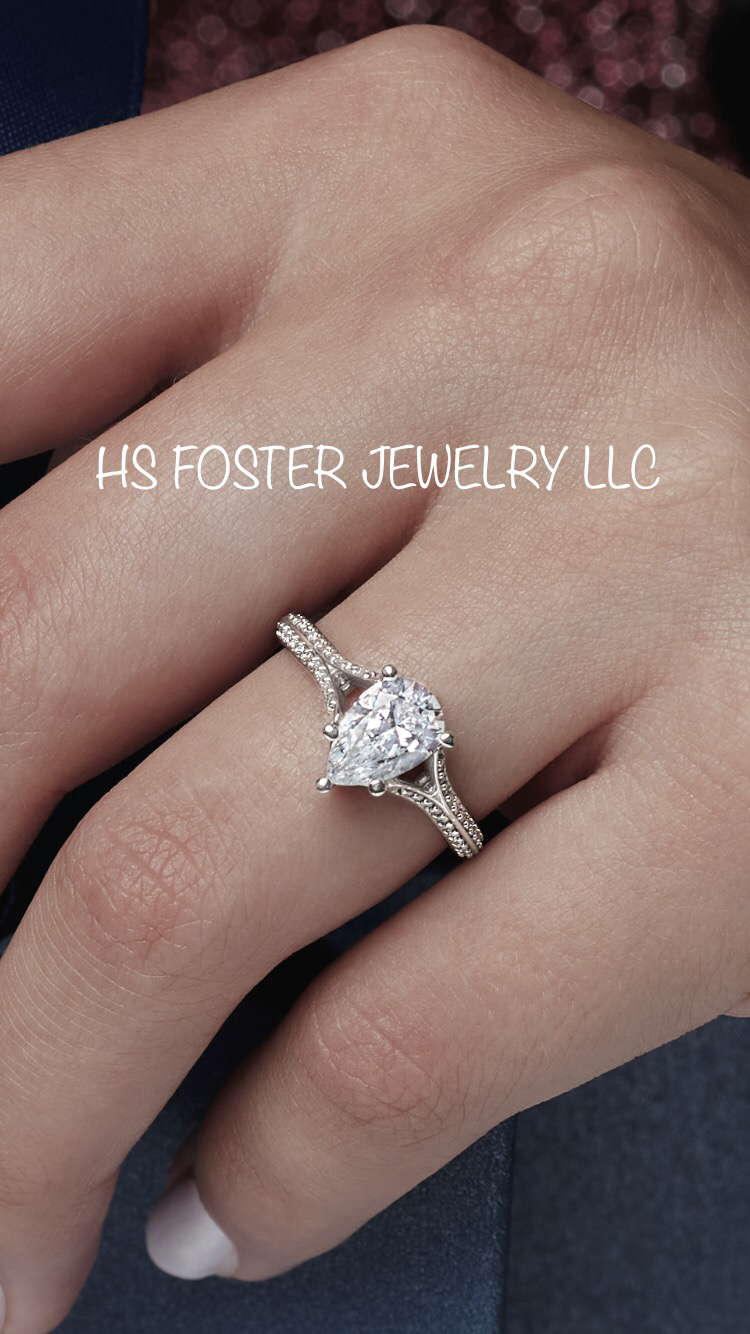 White gold natural diamond engagement ring.
