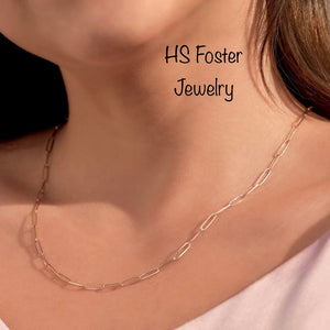 Paperclip necklace. 18” 14kt yellow gold.