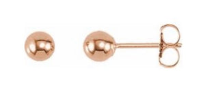 Ball earrings, 3mm, 4mm, 5mm, 6mm, 7mm, 8mm