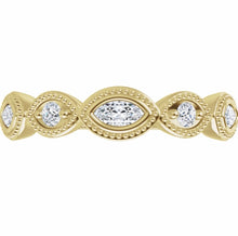 Load image into Gallery viewer, Diamond band, rose gold and diamonds