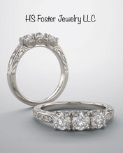 Load image into Gallery viewer, 14kt white gold natural diamond ring. Beautiful.