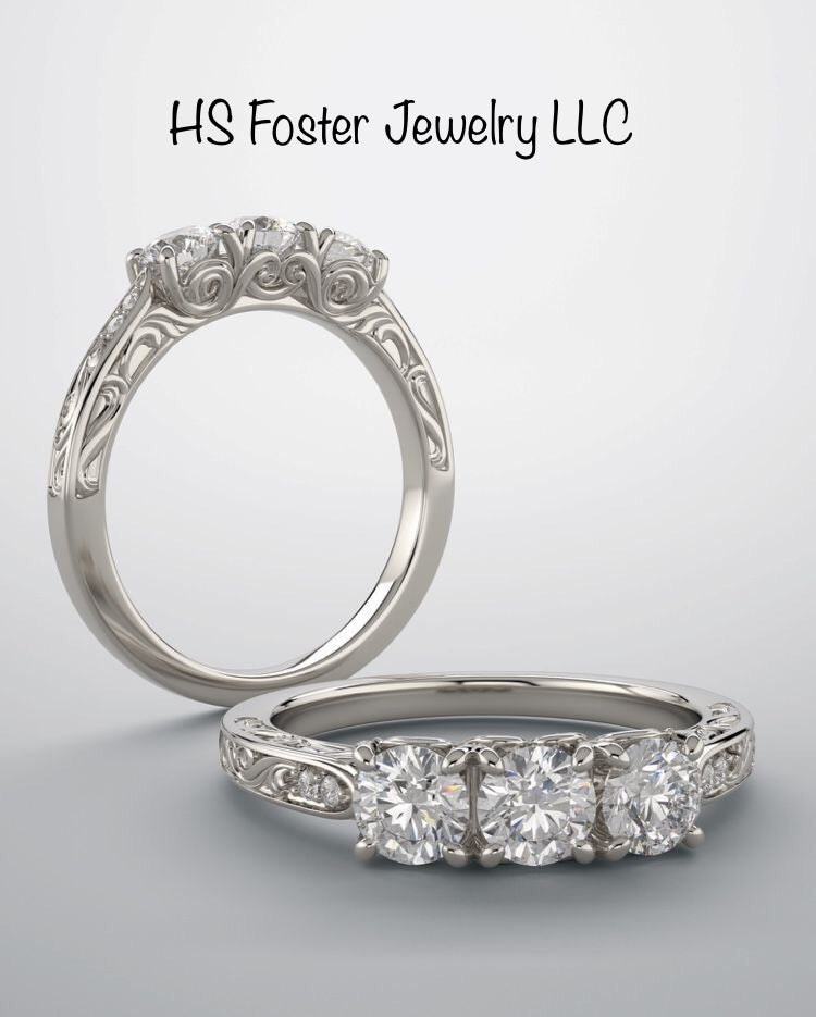 14kt white gold natural diamond ring. Beautiful.