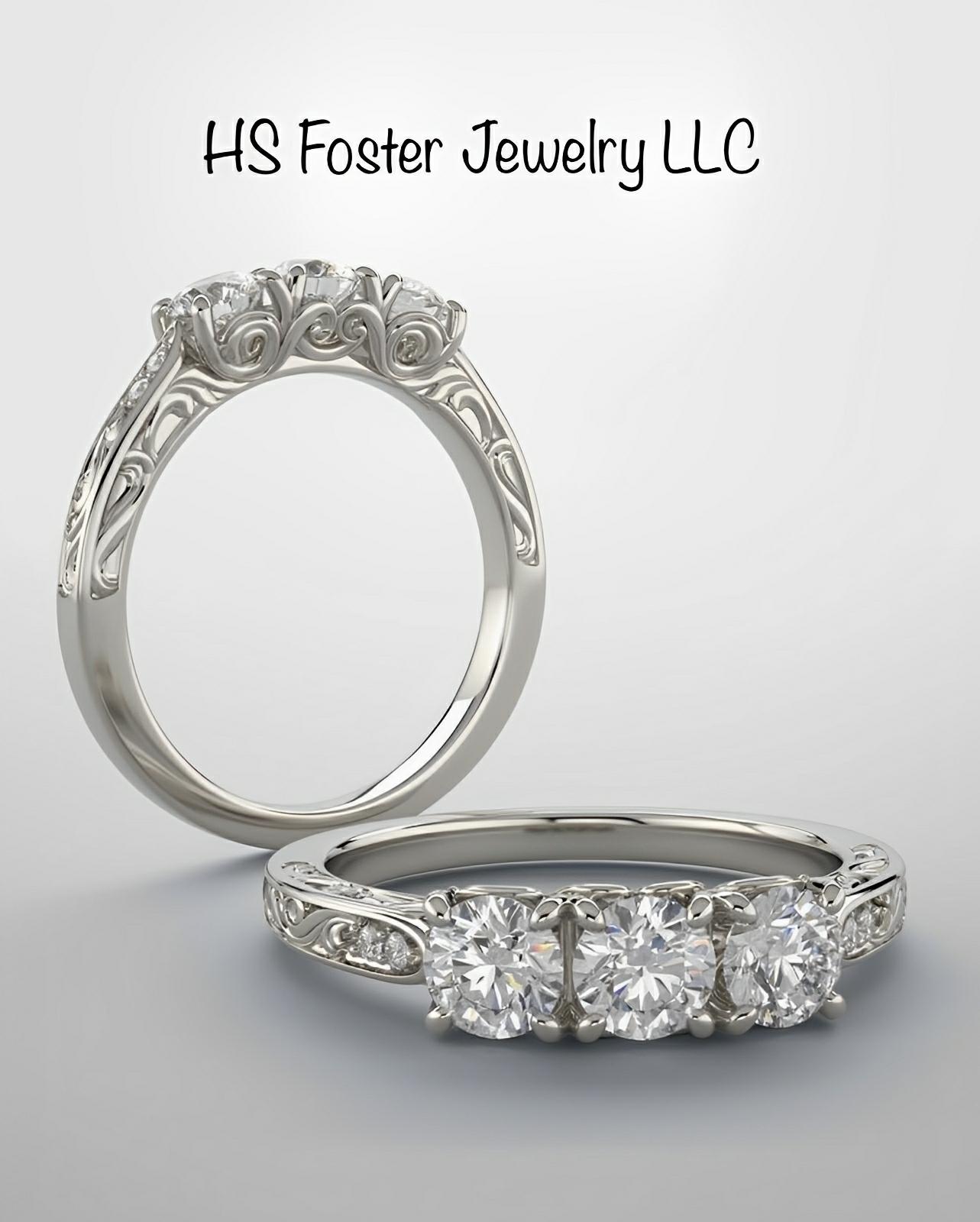 14kt white gold natural diamond ring