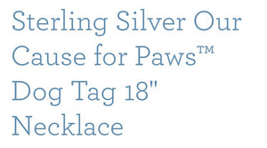 Cause for paws Sterling silver pendant with 18 inch chain