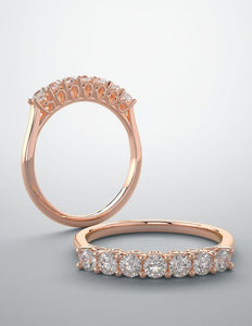 Diamond band rose gold 1/5ctw