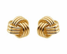 Load image into Gallery viewer, Earrings, knot fashion in yellow gold