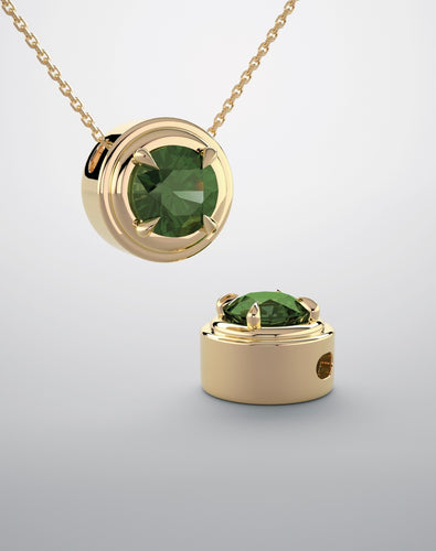 Pendant emerald yellow gold