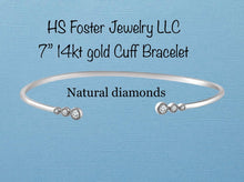 Load image into Gallery viewer, White gold Natural diamond cuff bracelet.