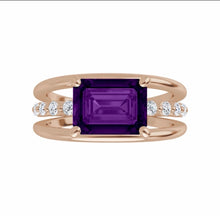Load image into Gallery viewer, Color gem ring natural amethyst 1/5ctw