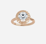 Yellow gold natural diamond ring with halo