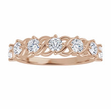 Load image into Gallery viewer, Diamond band, yellow gold and diamonds