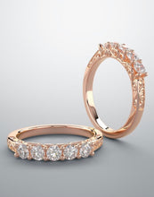 Load image into Gallery viewer, Diamond band, rose gold and lab grown diamonds