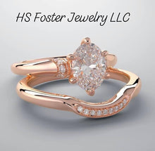 Load image into Gallery viewer, Bridal set, rose gold and diamonds