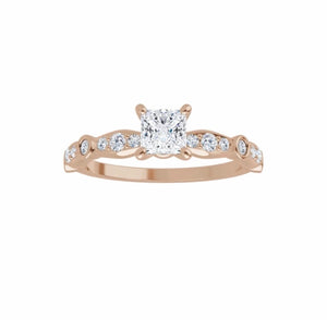 Bridal set natural diamonds engagement ring & band