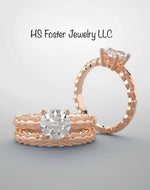 Rose gold engagement ring with natural diamond.