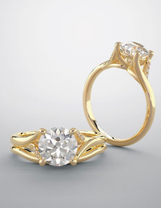 Bridal set, yellow gold and diamonds