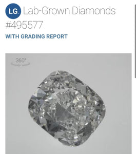 3.02ct. radiant lab grown diamond ring.