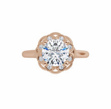 Load image into Gallery viewer, Bridal set engagement ring in yellow gold &amp; natural diamonds.