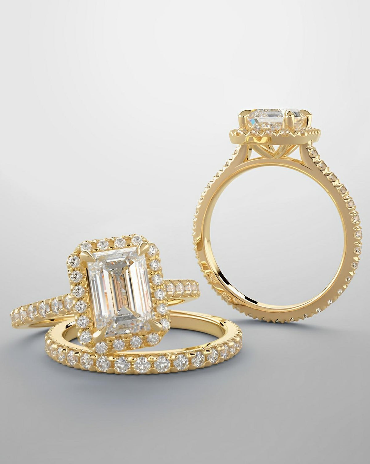 Bridal set 18kt yellow gold & diamonds